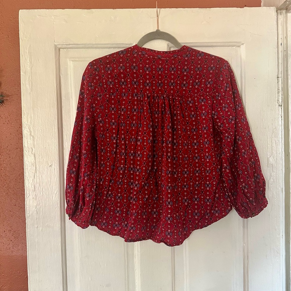 Red Patterned Women's Top - Picture 5 of 6